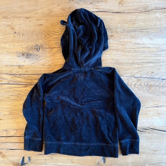 GAP Size XS (4-5 girls). Black velour "Meow" hooded cat zip-up sweater - Picture 5 of 5